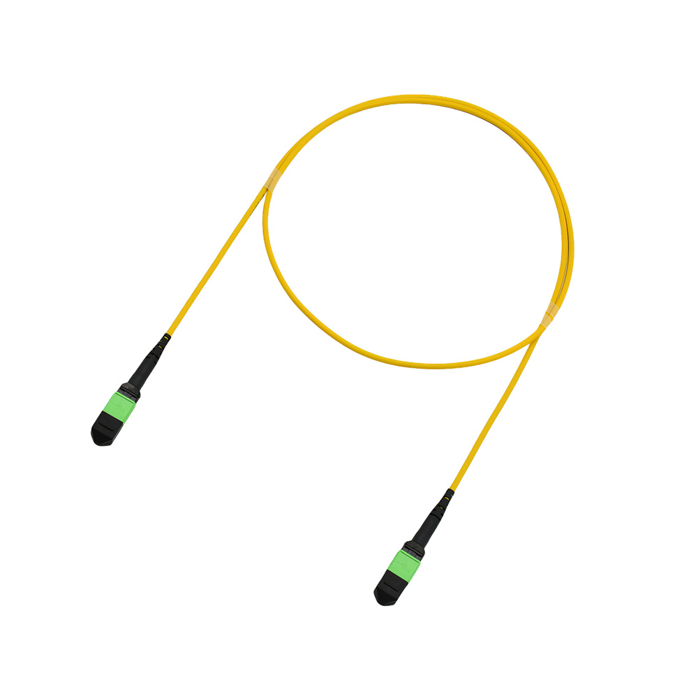 Fiber Optic Patch Cable|Fiber Optic Patchcord MPO-MPO F to F 12 Cores Type B Single Mode OS2 Corning G657A1 Low Loss 0.35dB Max 3.0mm OFNR Riser 1m (3ft)