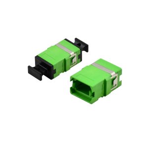 MPO APC OS2 Fiber Optic Adapter Flangeless Green 1