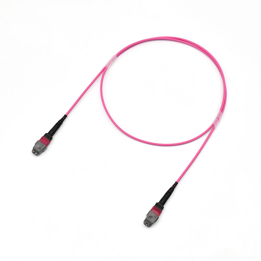 Fiber Optic Patch Cable|Fiber Optic Patchcord US Conec MTP-MTP F to F 12 Cores Type B Multimode OM4 Corning Elite Low Loss 0.35dB Max 3.0mm OFNP Plenum 2m (6.5ft)