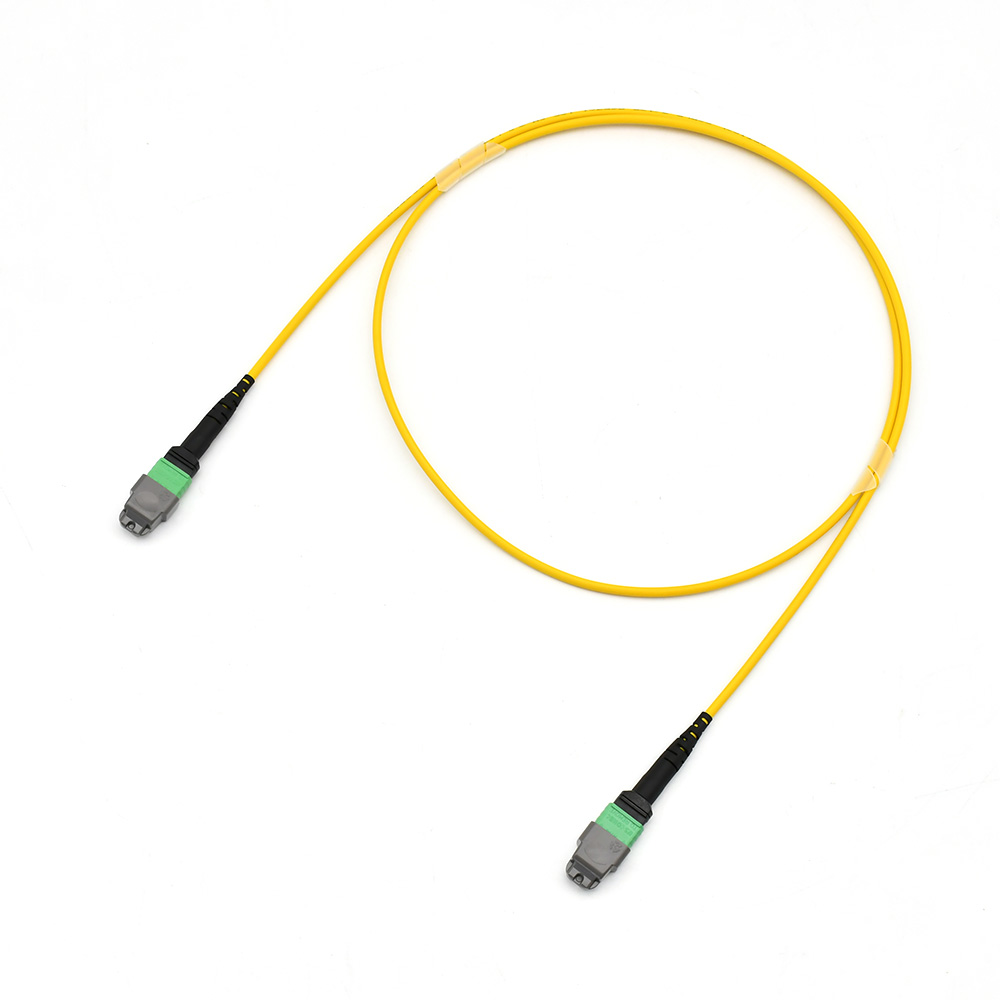 Fiber Optic Patch Cable|Fiber Optic Patchcord US Conec MTP-MTP F to F 12 Cores Type B Single Mode OS2 Corning G657A1 Elite Low Loss 0.35dB Max 3.0mm OFNR Riser 1m (3ft)