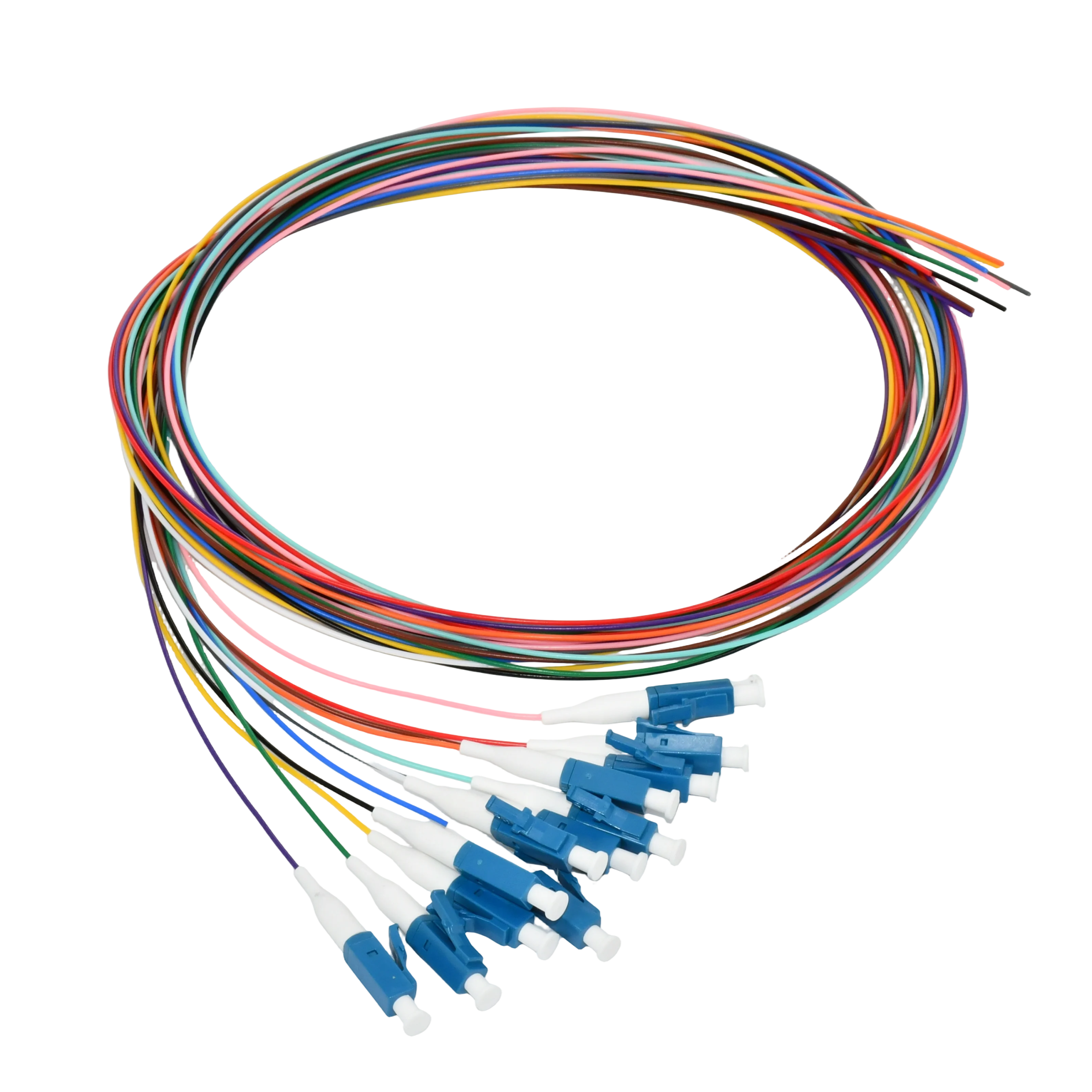 Fiber Optic Patch Cable|Fiber Optic Pigtail 12Colors LC/UPC Single Mode OS2 Corning SMF-28 Ultra 0.9mm LSZH 3m(10ft)